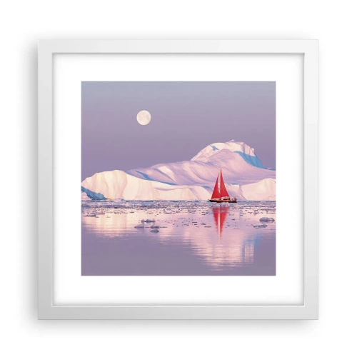 Affiche dans un cadre blanc - Poster - La chaleur de la voile, le froid de la glace - 30x30 cm