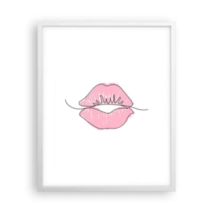 Affiche dans un cadre blanc - Poster - Prêt à l'embrassade? - 40x50 cm