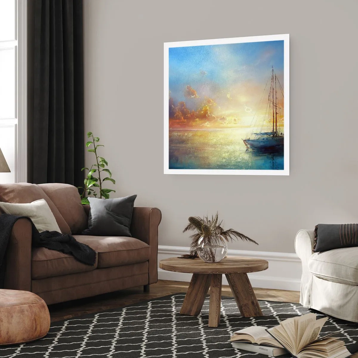 Affiche - Poster - Dans une baie dorée - 60x60 cm