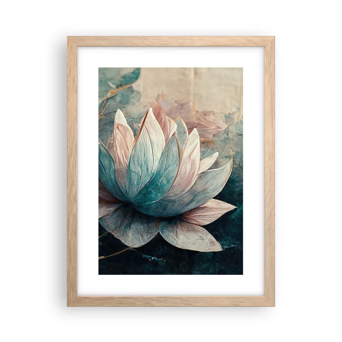 Affiche dans un chêne clair - Poster - Les étoiles du lac - 30x40 cm