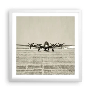 Affiche dans un cadre blanc - Poster - Toujours prêt! - 50x50 cm