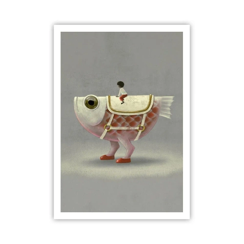 Affiche - Poster - Le cavalier poisson - 70x100 cm