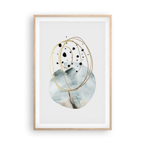 Affiche dans un chêne clair - Poster - Emmêlement de l'espace - 61x91 cm