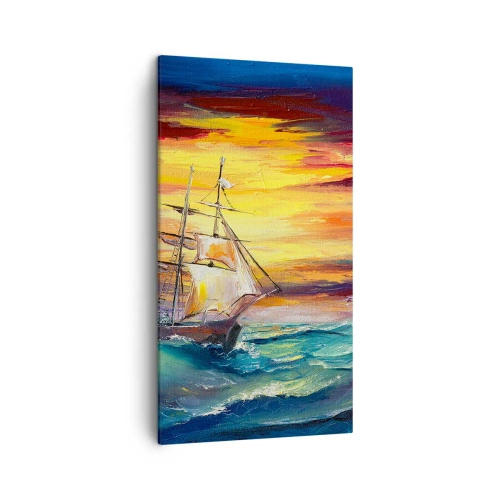Impression sur toile - Image sur toile - Courageusement sous les vagues - 45x80 cm