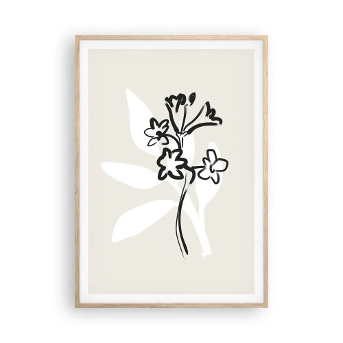 Affiche dans un chêne clair - Poster - Esquisse pour l'herbier - 70x100 cm