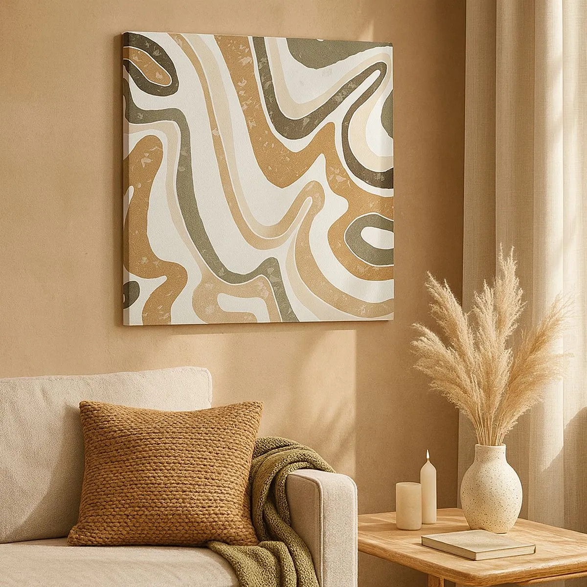 Impression sur toile - Image sur toile - Méandres de couleurs de la terre - 30x30 cm