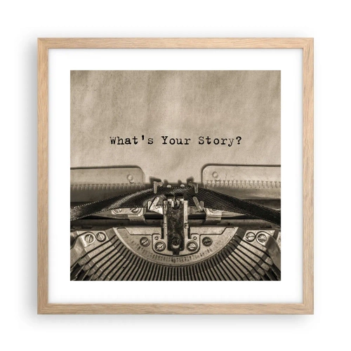 Affiche dans un chêne clair - Poster - Réponds-moi - 40x40 cm