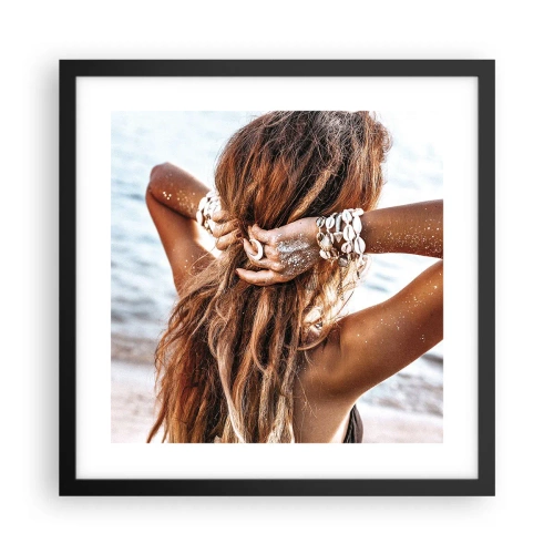 Affiche dans un cadre noir - Poster - La soeur de l'eau et du soleil - 40x40 cm