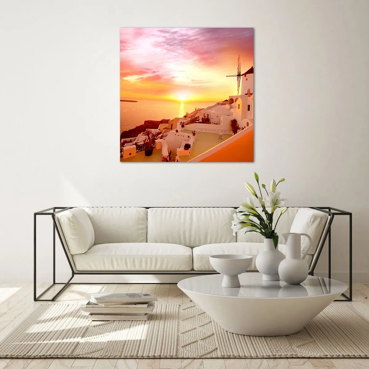 Impression sur verre - Image sur verre - Fondre en blanc et or - 30x30 cm