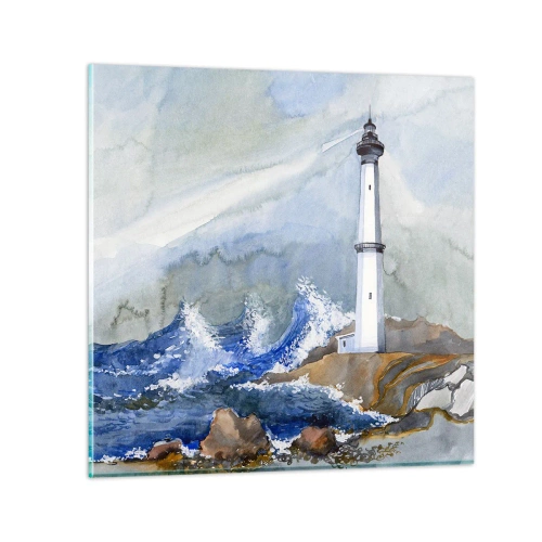 Impression sur verre - Image sur verre - Contre l'obscurité et la tempête - 40x40 cm