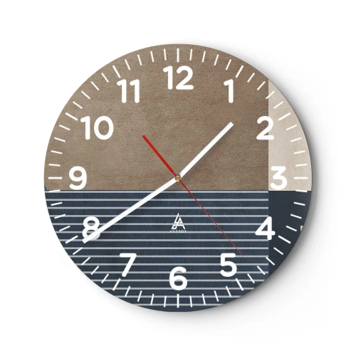 Horloge murale - Pendule murale - Composition simple et en rondeur - 30x30 cm