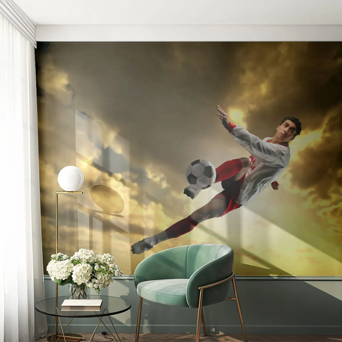 Papier Peint Photo Premium Sand - Le paradis du football - sport, Footballeur, Football - 400x280 cm