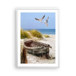 Affiche dans un cadre blanc - Poster - Bain de vent - 50x70 cm