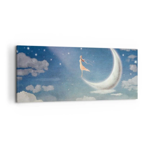 Impression sur toile - Image sur toile - Valise bleue - 100x40 cm