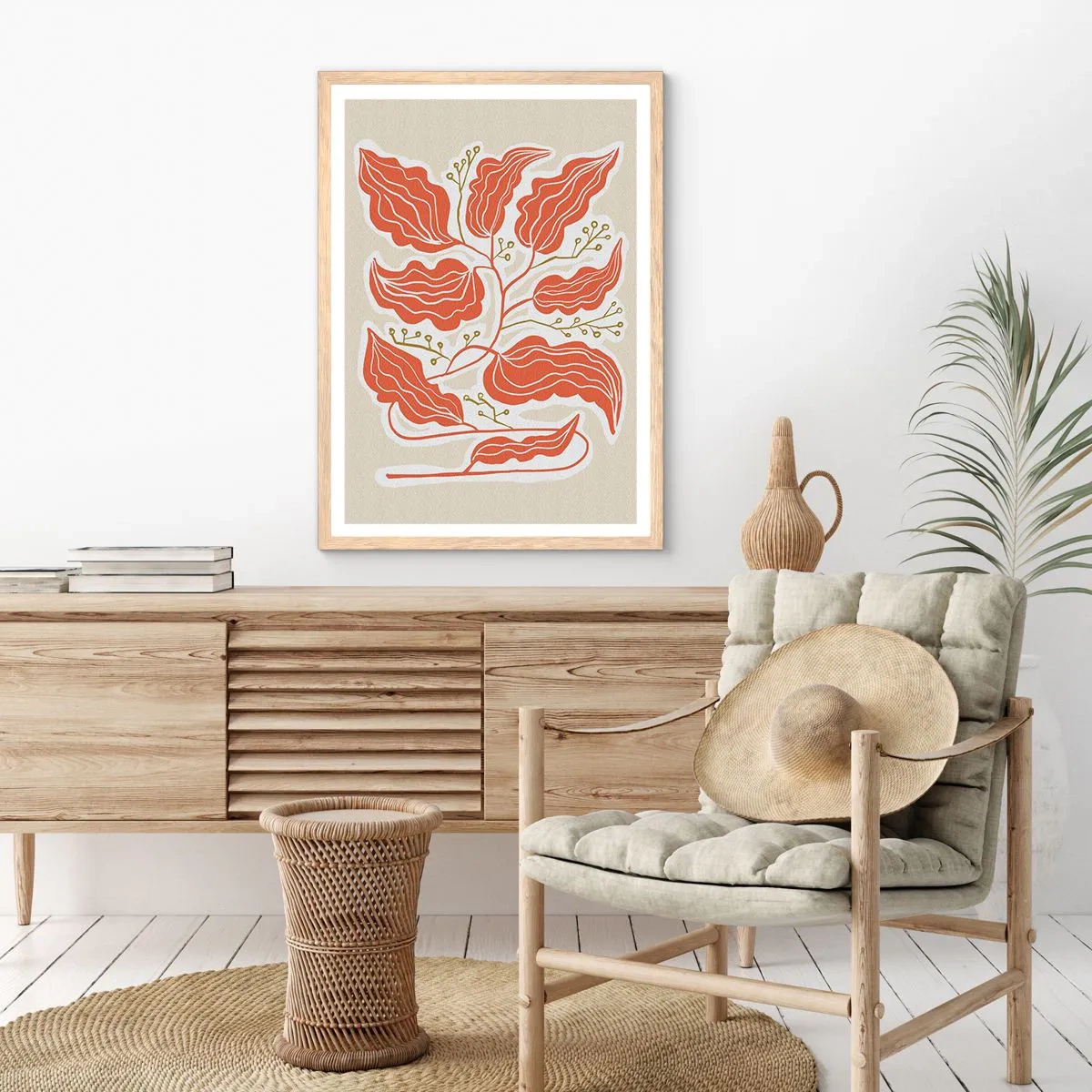 Affiche dans un chêne clair - Poster - Folk et coloré - 40x50 cm