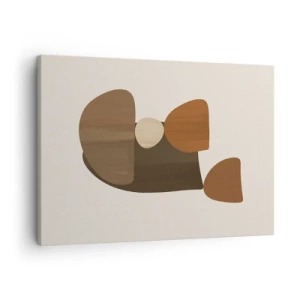Impression sur toile - Image sur toile - Composition abstraite dans les tons marron et beige - 70x50cm - Composition de marrons - Décoration murale moderne pour le salon et la chambre ARTTOR