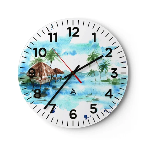 Horloge murale - Pendule murale - Quelque part dans le Pacifique - 30x30 cm