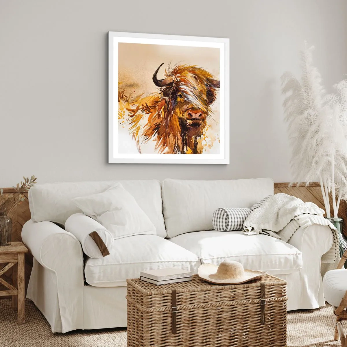 Affiche dans un cadre blanc - Poster - Fierté du chasseur - 40x40 cm