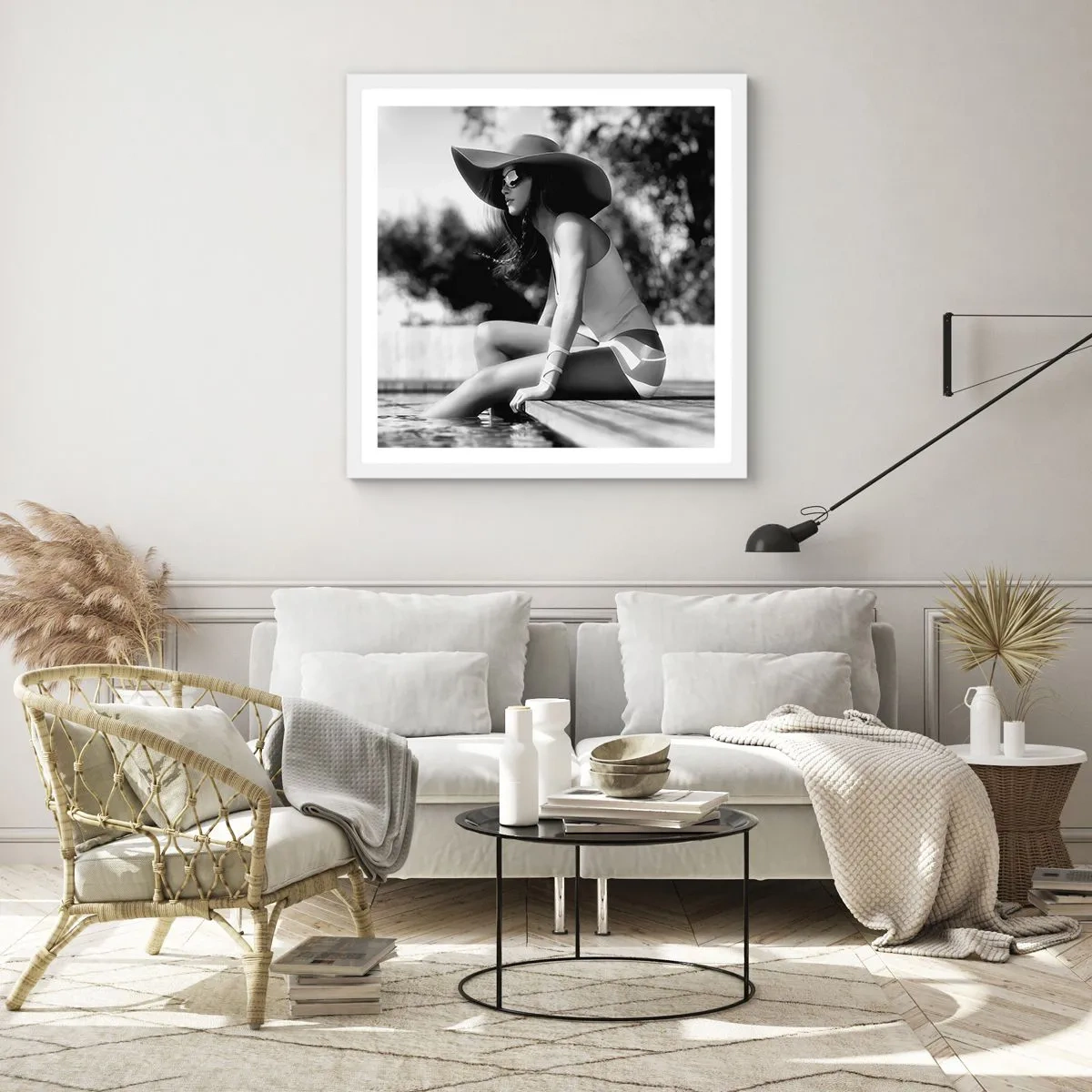 Affiche dans un cadre blanc - Poster - Rêve d'été - 40x40 cm