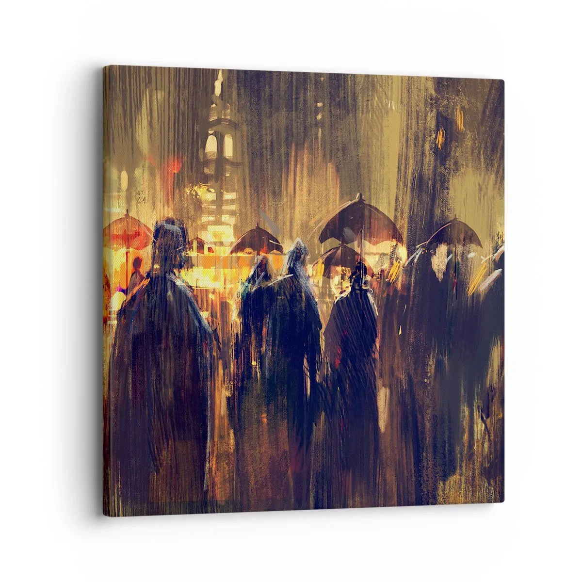 Impression sur toile - Image sur toile - Adeptes de la pluie - 30x30 cm