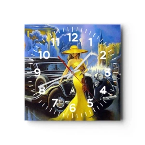 Horloge murale - Pendule murale - Nocturne pour violon et amour - 40x40 cm