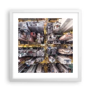 Affiche dans un cadre blanc - Poster - Salutations de Hong-Kong - 40x40 cm