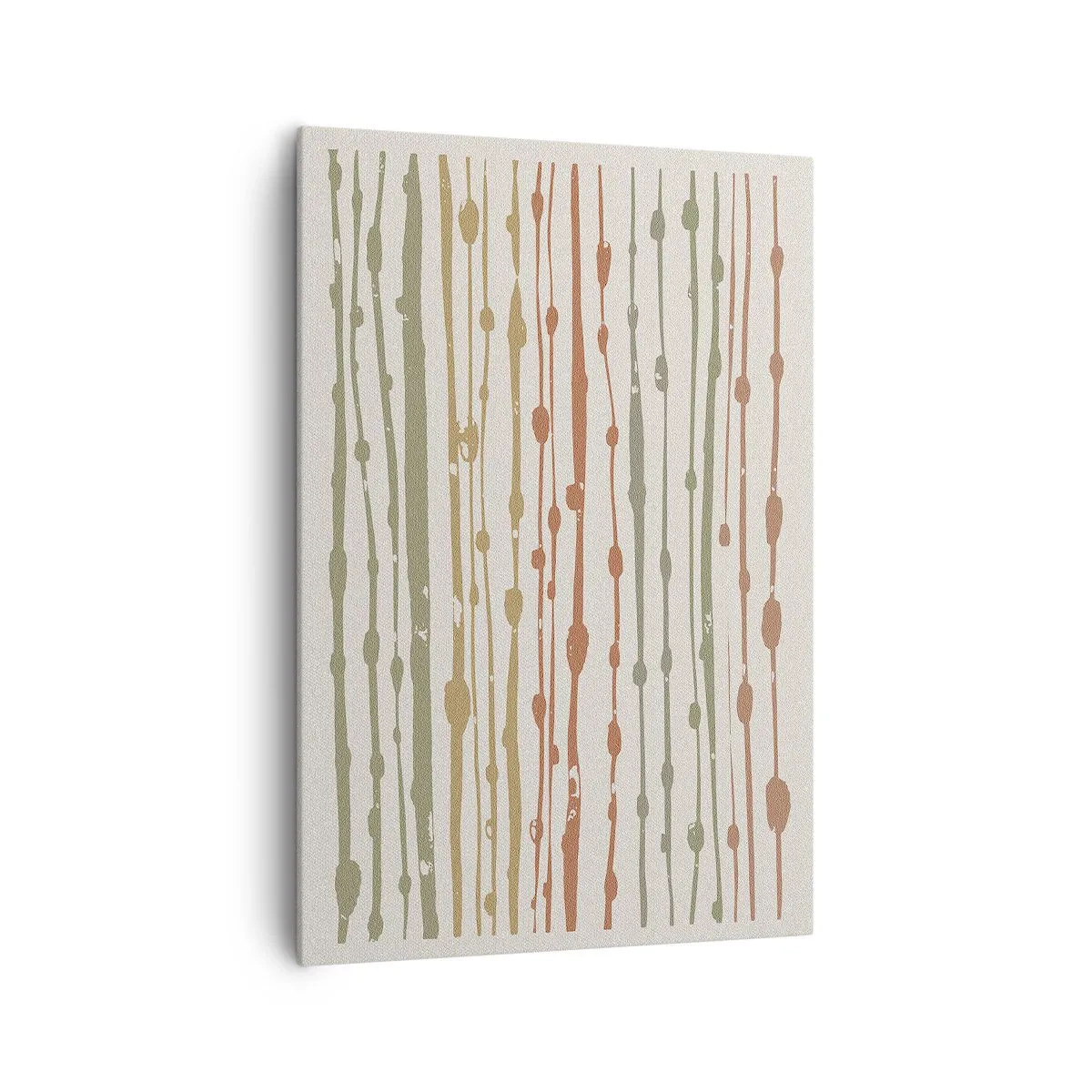 Impression sur toile - Image sur toile - Un motif de lignes aux tons chauds sur un fond clair - 70x100cm - Notation musicale des couleurs - Décoration murale moderne pour le salon et la chambre ARTTOR