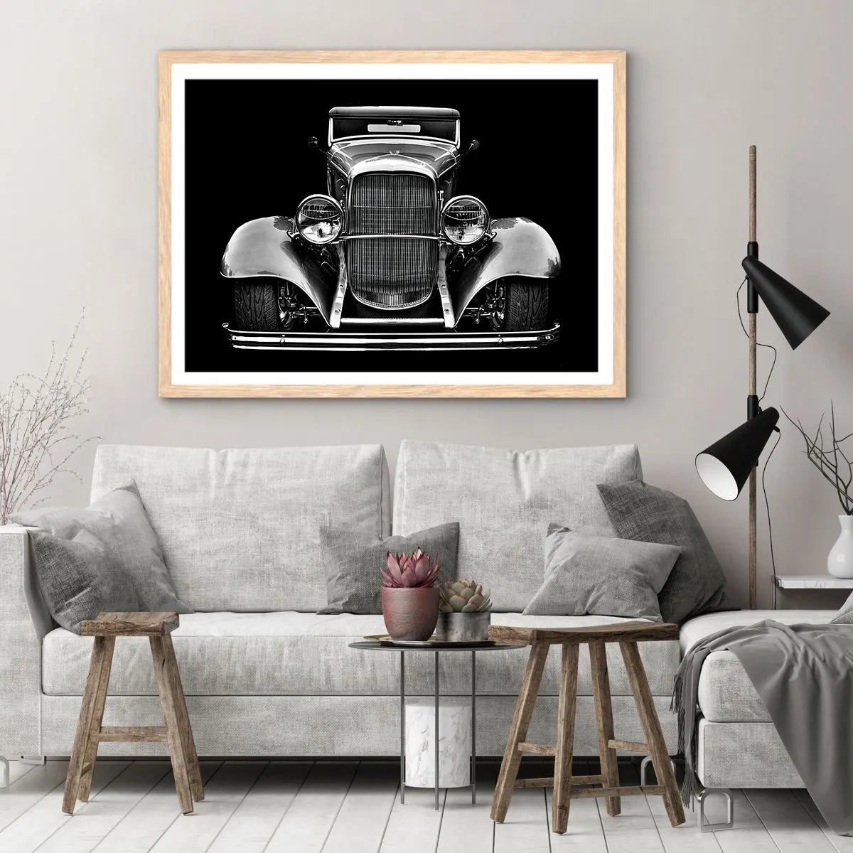 Affiche dans un chêne clair - Poster - Un vrai gentleman - 100x70 cm