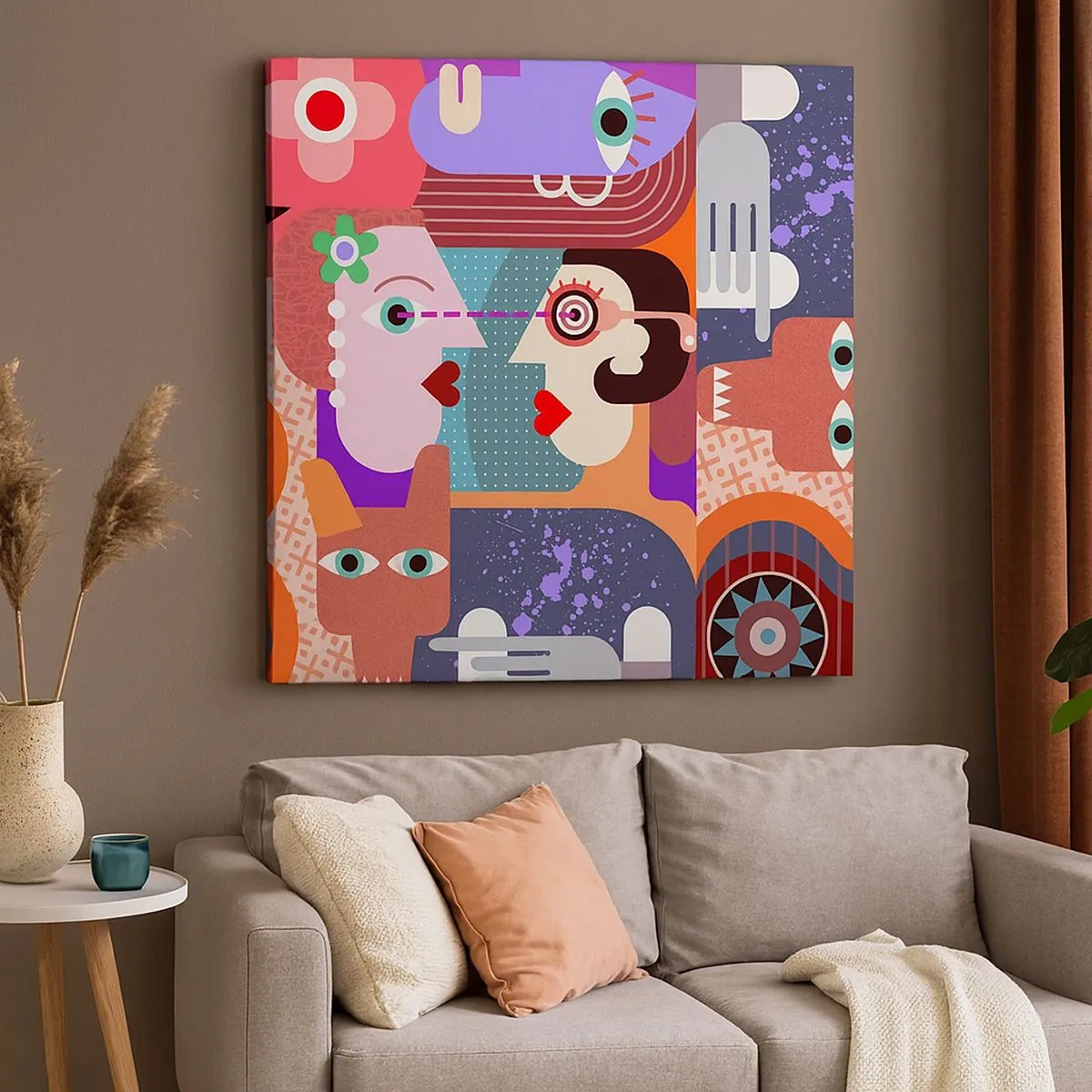 Impression sur toile - Image sur toile - Les yeux dans les yeux - 30x30 cm