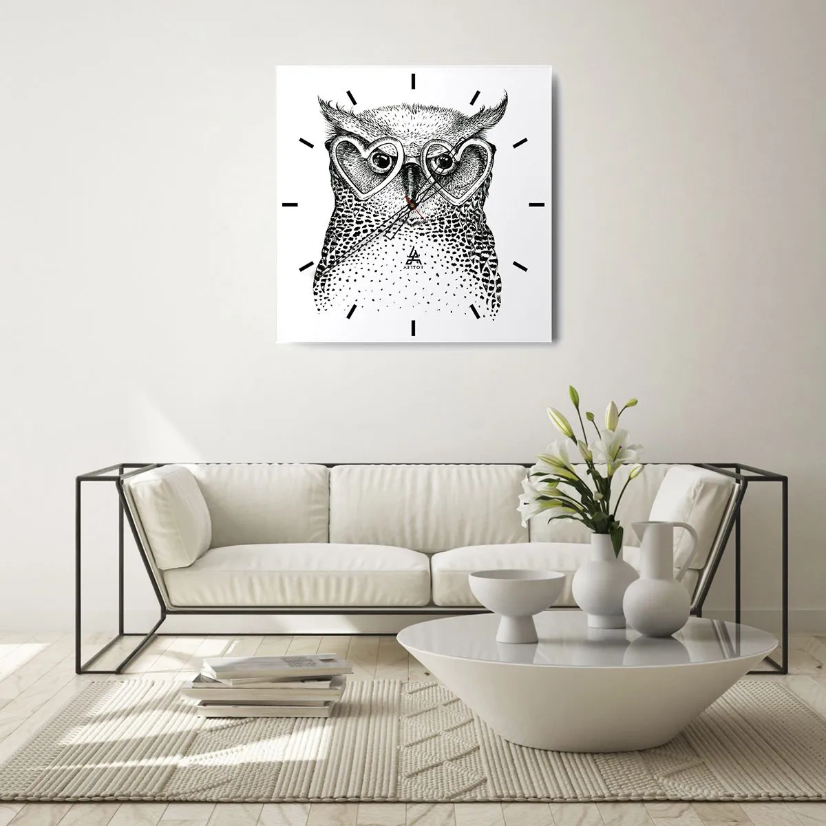 Horloge murale - Pendule murale - Sagement et avec amour - 40x40 cm