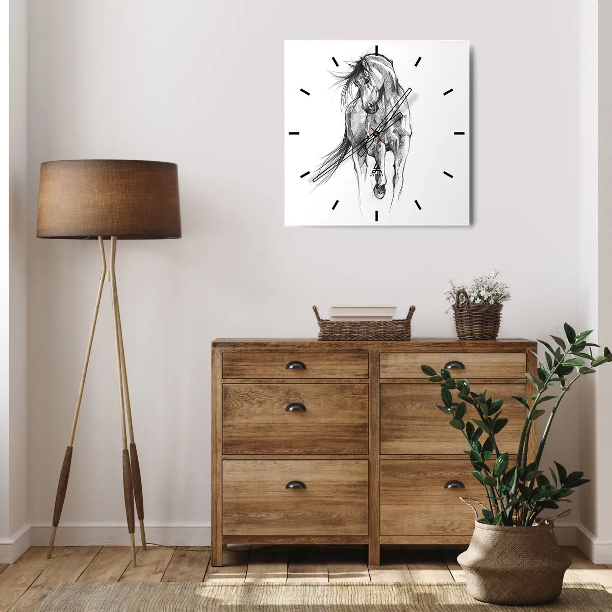 Horloge murale - Pendule murale - D'un trot gracieux - 30x30 cm