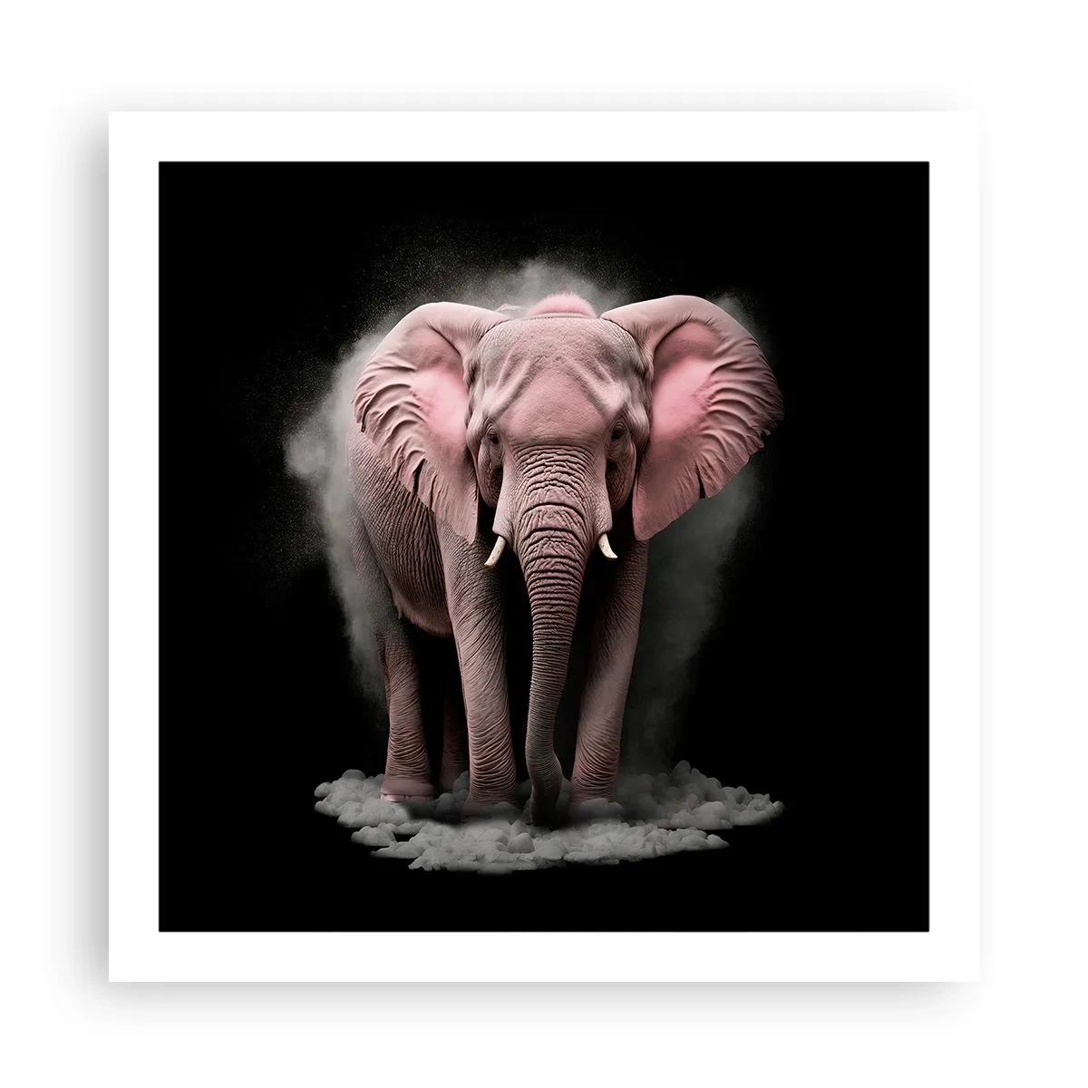 Affiche - Poster - Ne pensez pas à un éléphant rose ! - 60x60 cm