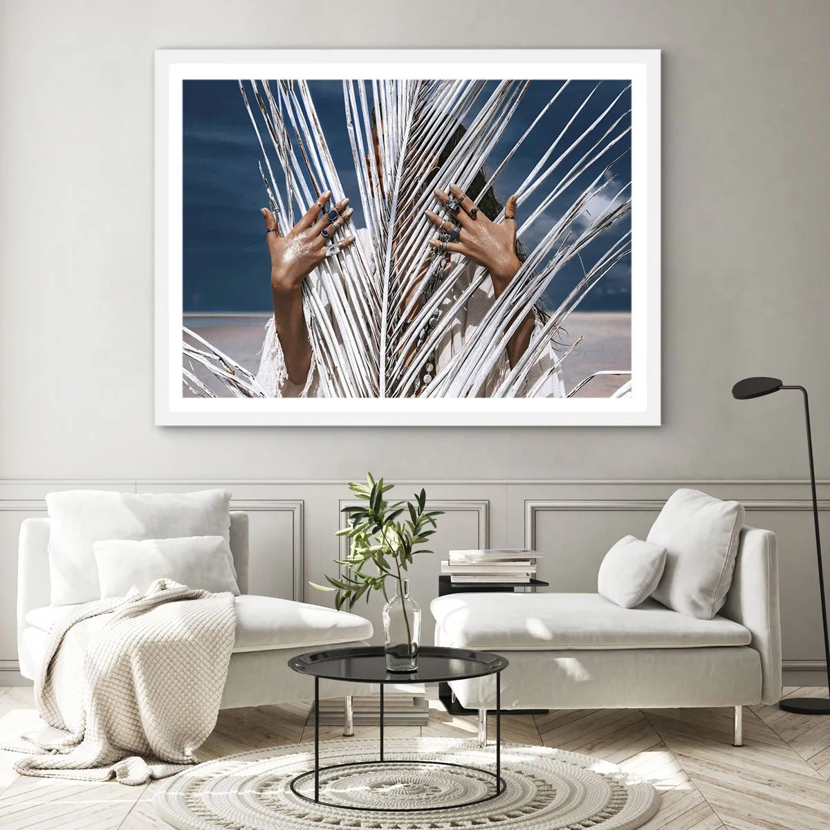 Affiche dans un cadre blanc - Poster - Fille de chaman ? - 70x50 cm