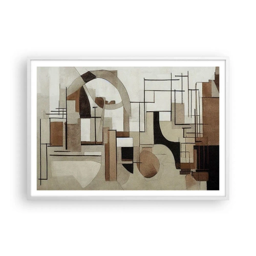 Affiche dans un cadre blanc - Poster - Paysage urbain 2.0 - 100x70 cm