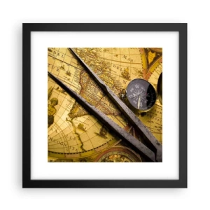 Affiche dans un cadre noir - Poster - Où sont ces trésors? - 30x30 cm