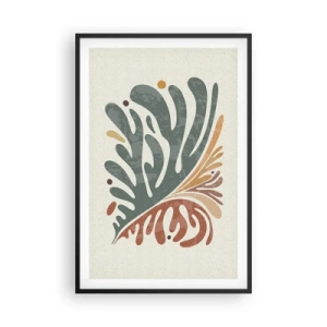 Affiche dans un cadre noir - Poster - Feuille multicolore - 61x91 cm