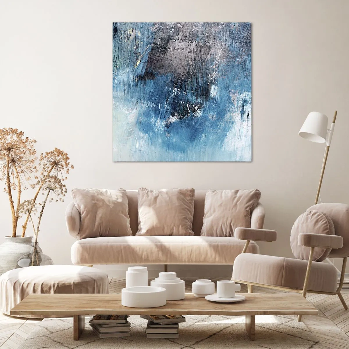Impression sur toile - Image sur toile - Rhapsodie en bleu - 30x30 cm