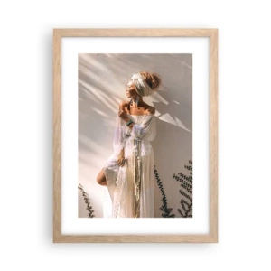 Affiche dans un chêne clair - Poster - Le soleil et la fille - 30x40 cm