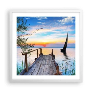 Affiche dans un cadre blanc - Poster - Bonsoir! - 50x50 cm