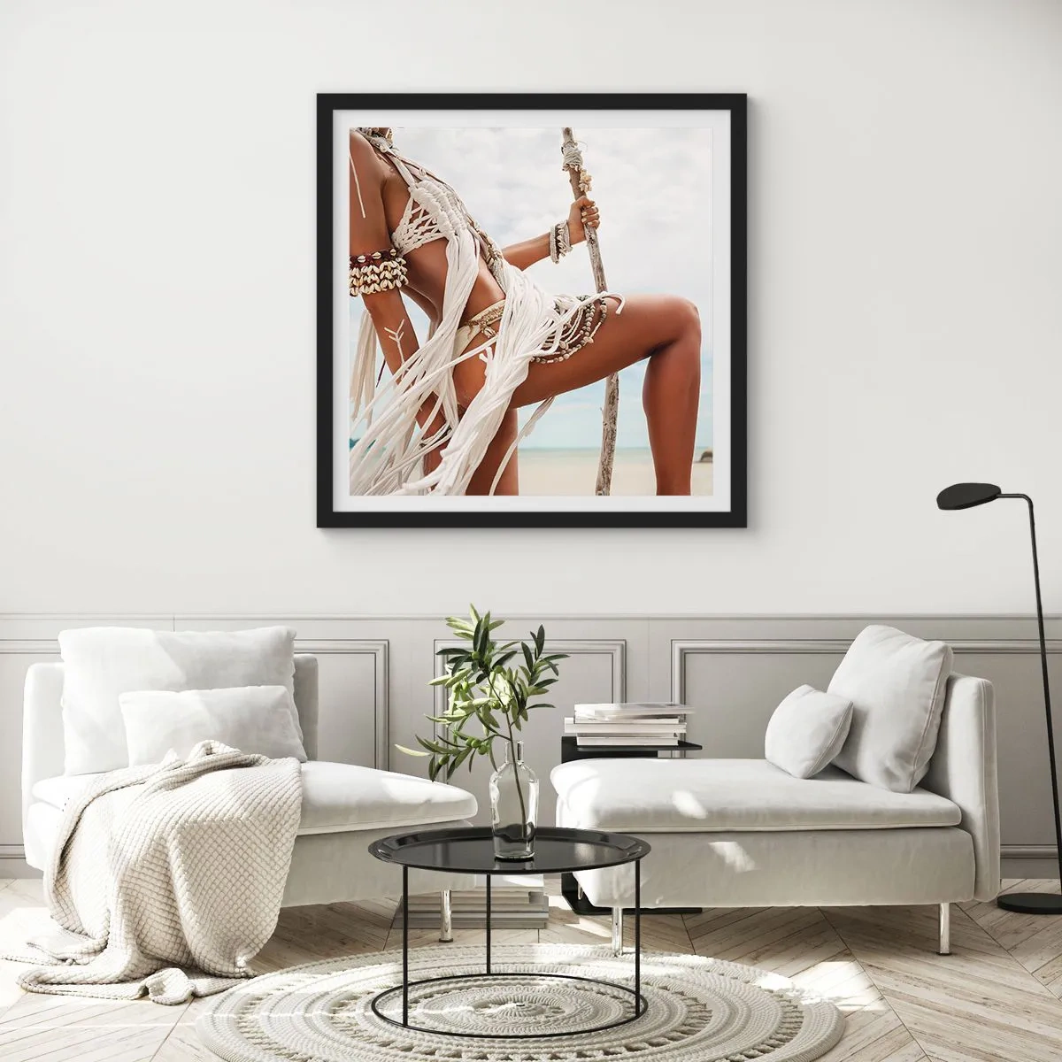 Affiche dans un cadre noir - Poster - Prêtresse du soleil - 30x30 cm