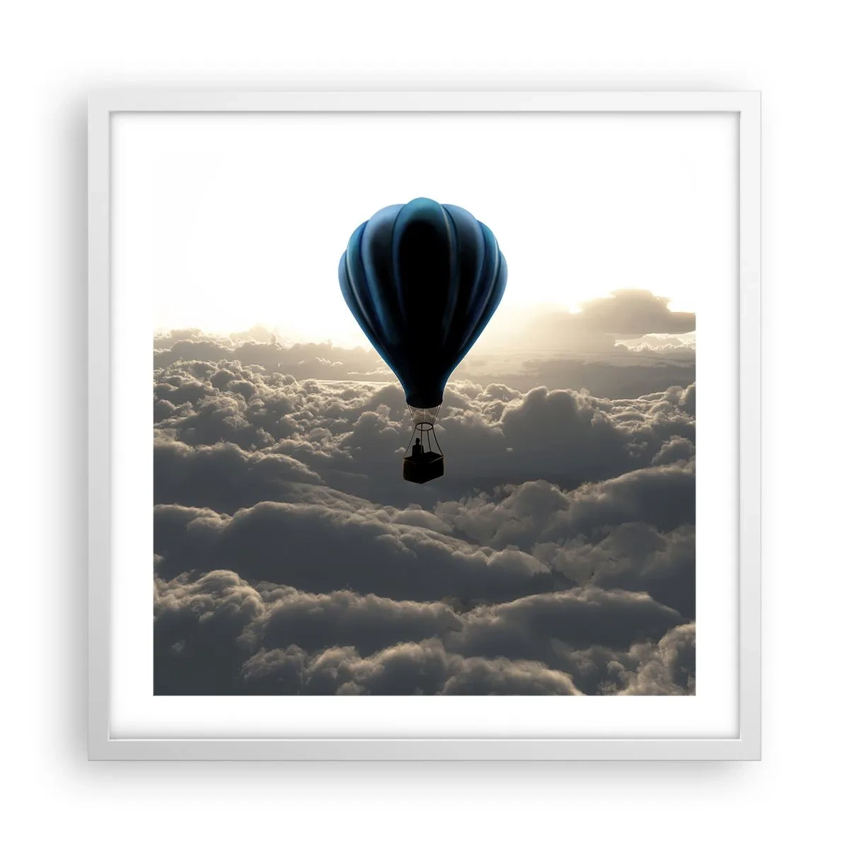 Affiche dans un cadre blanc - Poster - Un vagabond au dessus des nuages - 50x50 cm