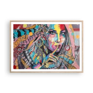 Affiche dans un chêne clair - Poster - Taisez-vous jusqu'à ce que vous compreniez - 100x70 cm