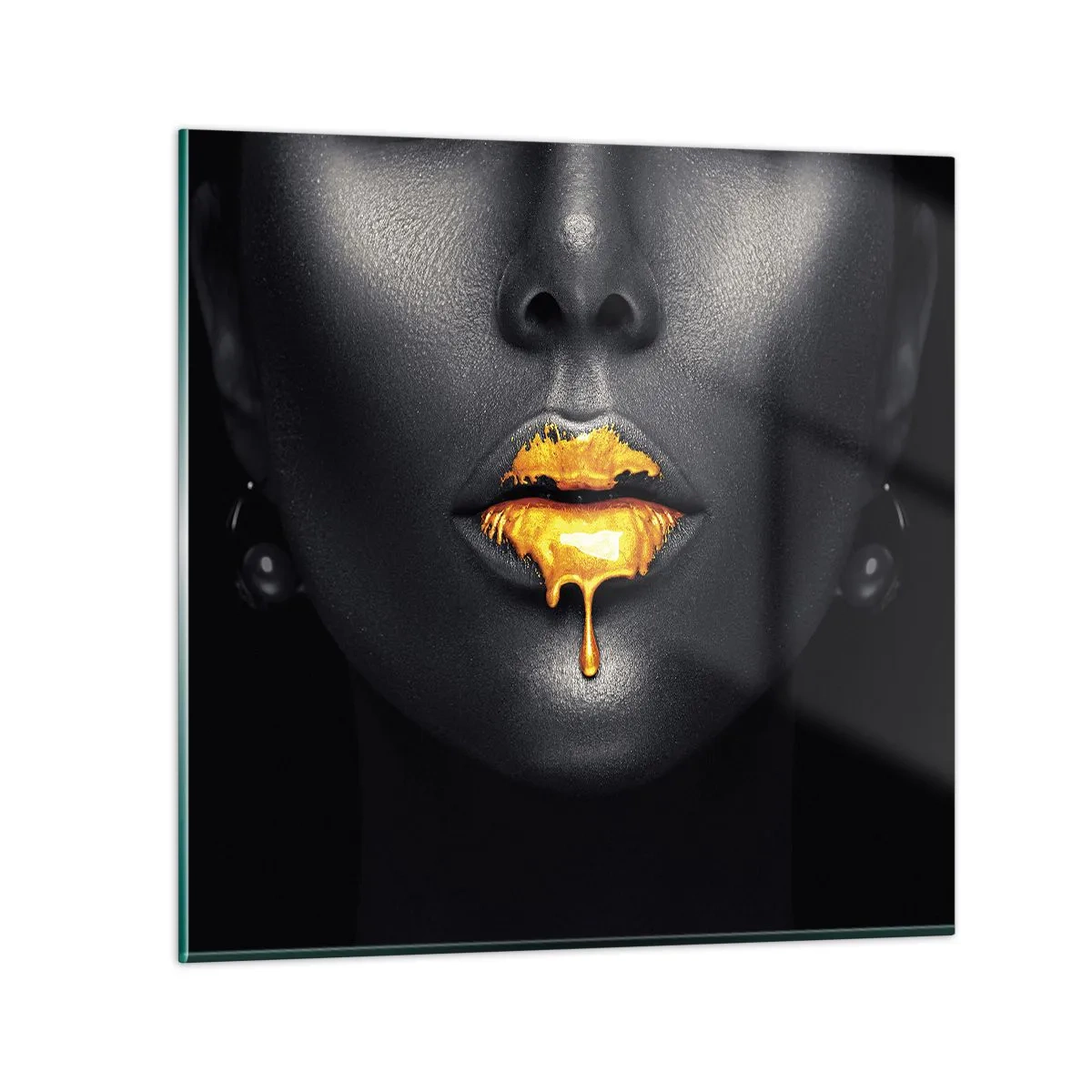 Impression sur verre - Image sur verre - Bouche d'or - 70x70 cm
