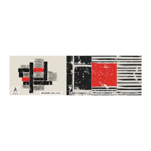 Échantillon de Papier Peint Premium Canvas - En rouge et noir - Abstraction, Art moderne, Industriel - 100x30 cm