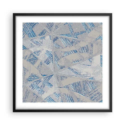 Affiche dans un cadre noir - Poster - Dans un labyrinthe bleu-gris - 50x50 cm