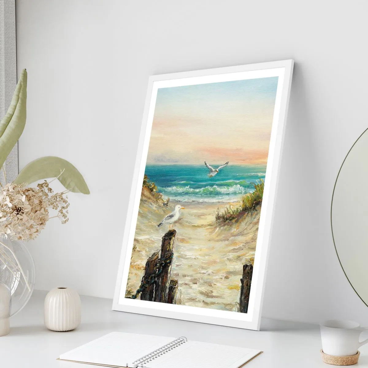 Affiche dans un cadre blanc - Poster - Retraite au calme - 30x40 cm