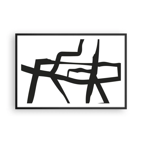 Affiche dans un cadre noir - Poster - Conception noir et blanc - 91x61 cm