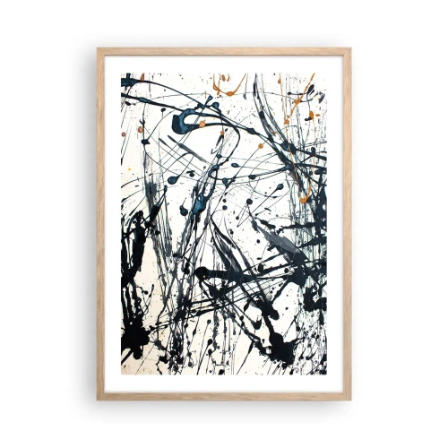 Affiche dans un chêne clair - Poster - Abstraction expressionniste - 50x70 cm