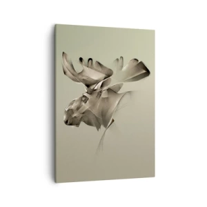 Impression sur toile - Image sur toile - Une image abstraite d'un élan sur un fond minimaliste - 50x70cm - La douce force de la paix - Décoration murale moderne pour le salon et la chambre ARTTOR