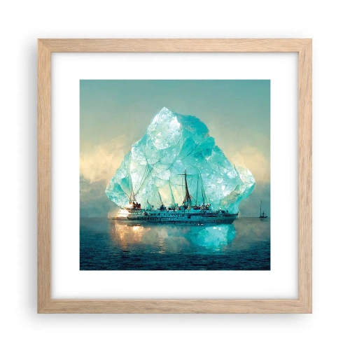 Affiche dans un chêne clair - Poster - Diamant arctique - 30x30 cm